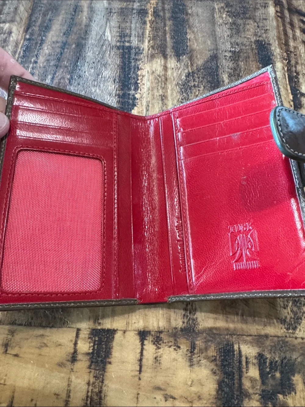 Women's Brown Leather Snap Wallet